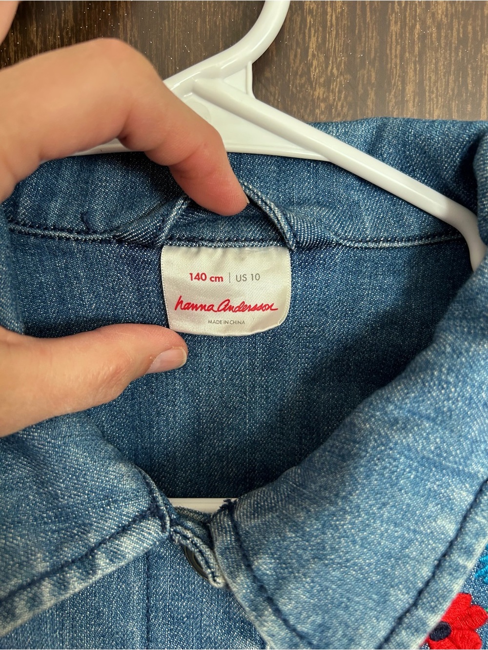 Hanna Andersson Blue Denim Sherpa Lined Novelty Applique Jean Jacket Sz 140 / 10 - Picture 3 of 10